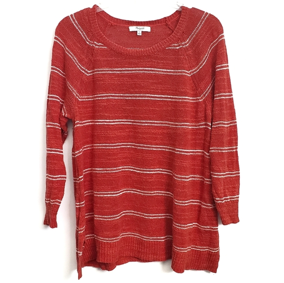 Madewell Sweaters - Madewell Orange Striped Sweater
